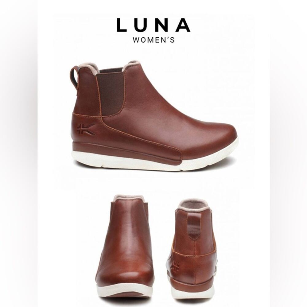 KURU Women's Brown Leather Chelsea Ankle Booties